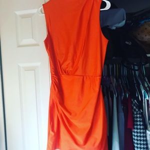 Orange fitted dress